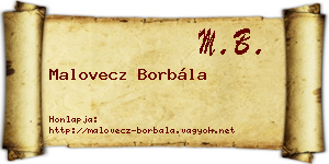 Malovecz Borbála névjegykártya